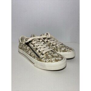 Taos Z-Soul Women’s Sneakers 7.5 Low Top Floral Canvas Comfort Shoes Lace Up Zip